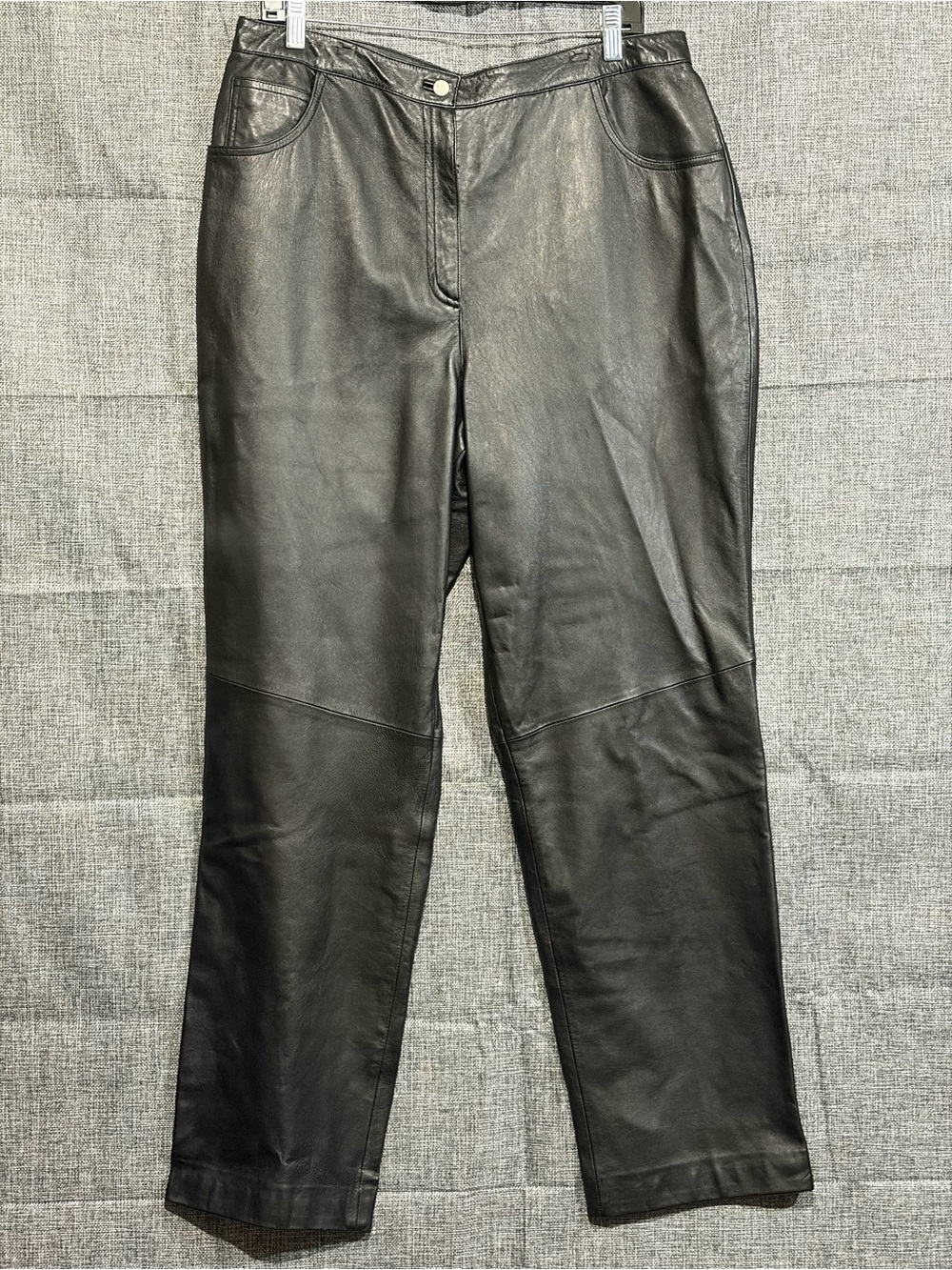 Valerie Steven’s WoMen's Black Lamb Leather Pants - Classic Straight Fit Size 16